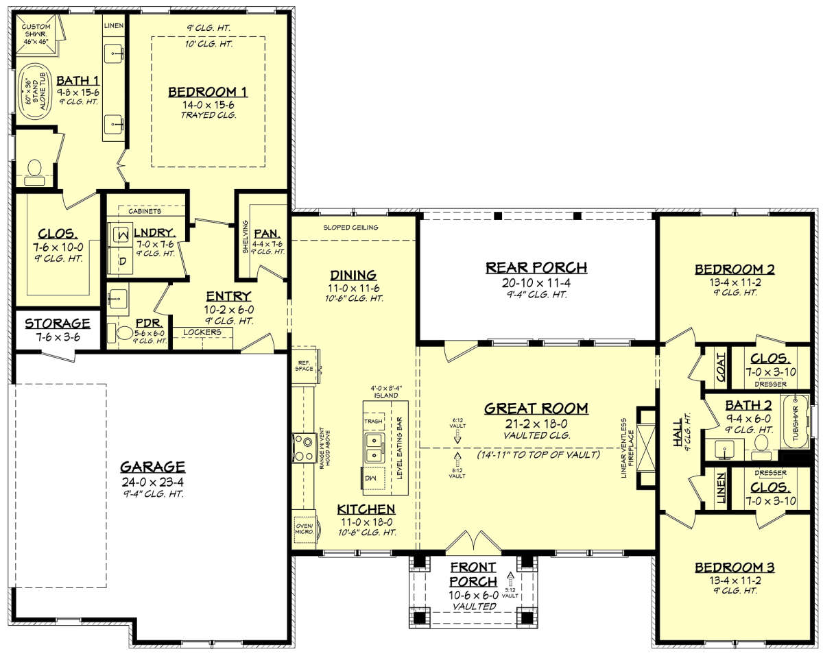 Main Floor for House Plan #041-00254