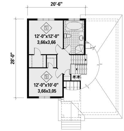 Second Floor for House Plan #6146-00475