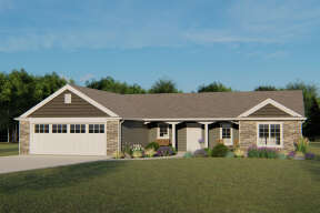 Ranch House Plan #5032-00113 Elevation Photo