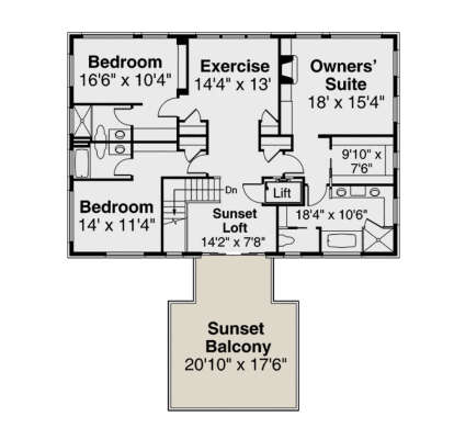 Second Floor for House Plan #035-00933