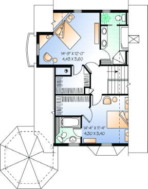 Floorplan 2 for House Plan #034-00011