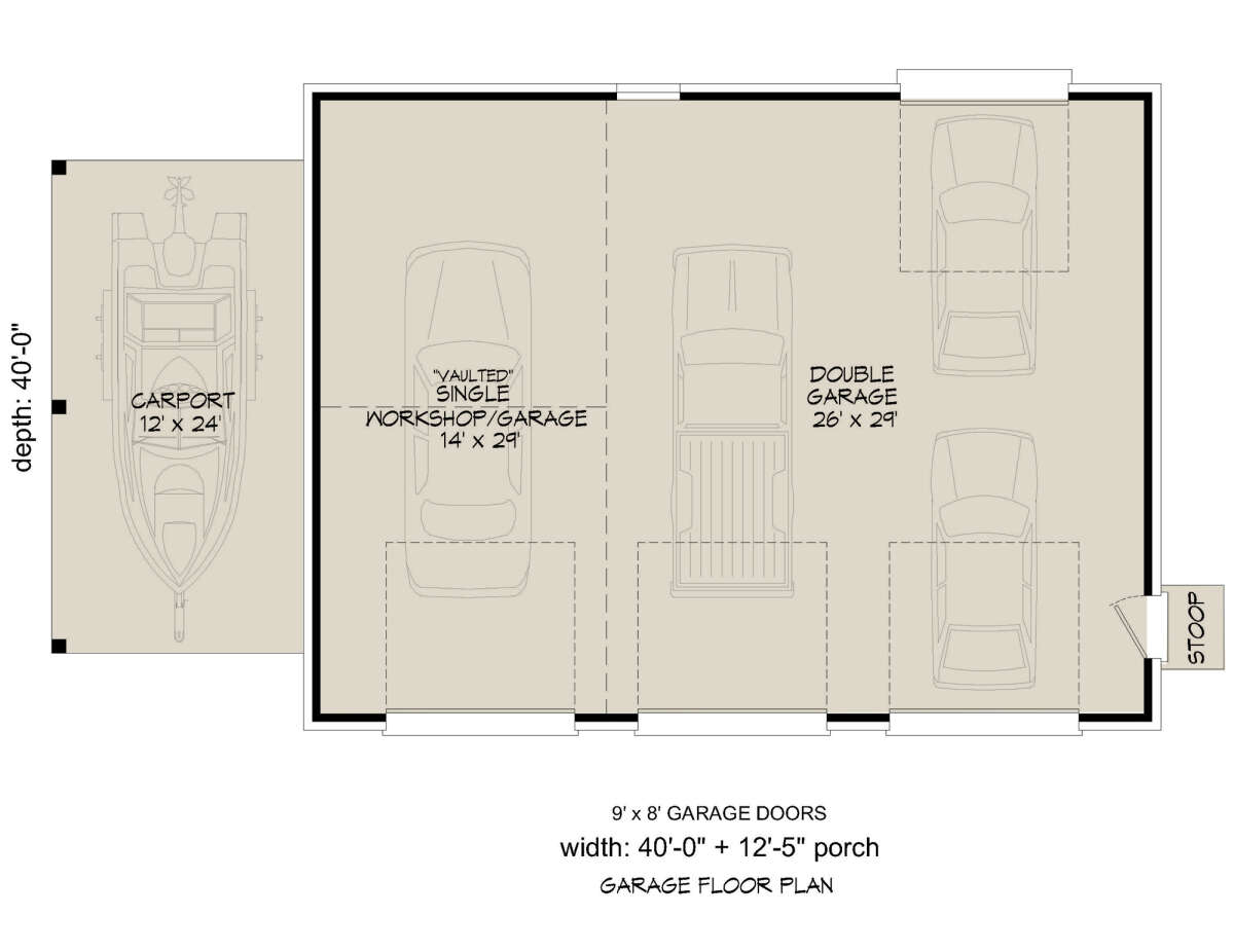 Garage Floor for House Plan #940-00364