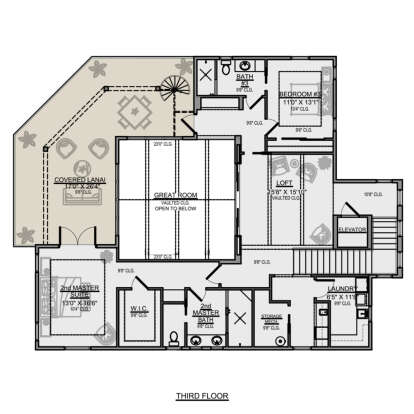 Third Floor for House Plan #5565-00089