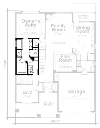 Alternate Master Bathroom for House Plan #402-01708