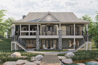 Lake Front House Plan #963-00598 Elevation Photo