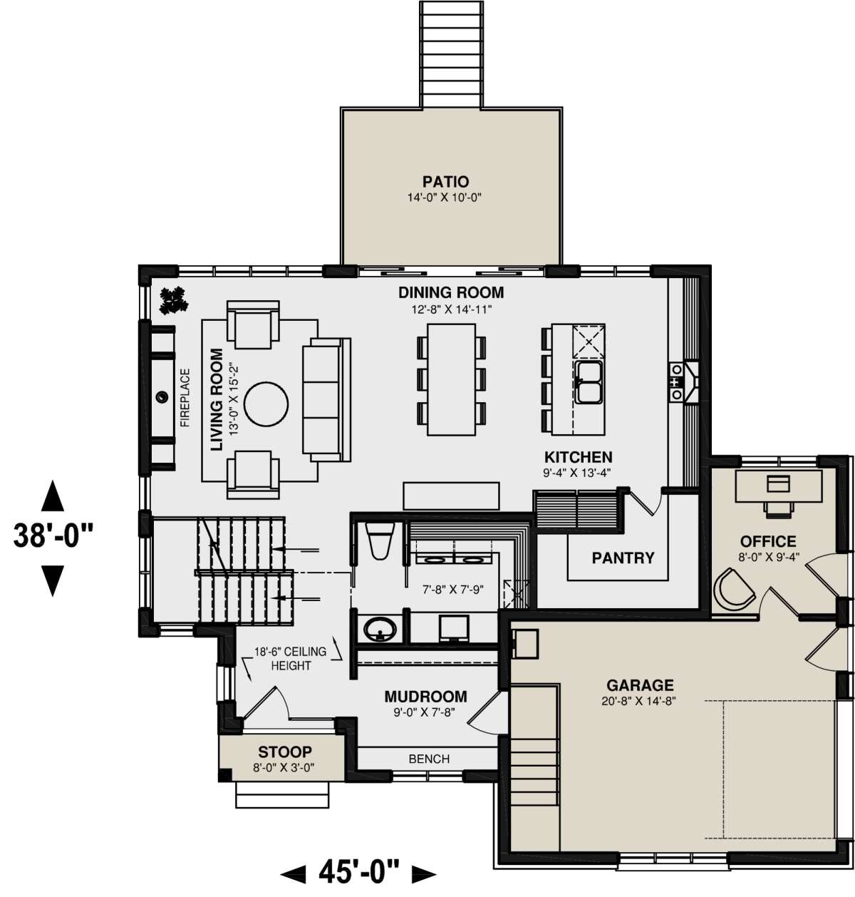 Main Floor for House Plan #034-01295