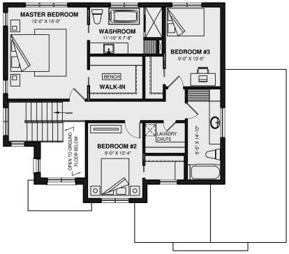 Second Floor for House Plan #034-01295