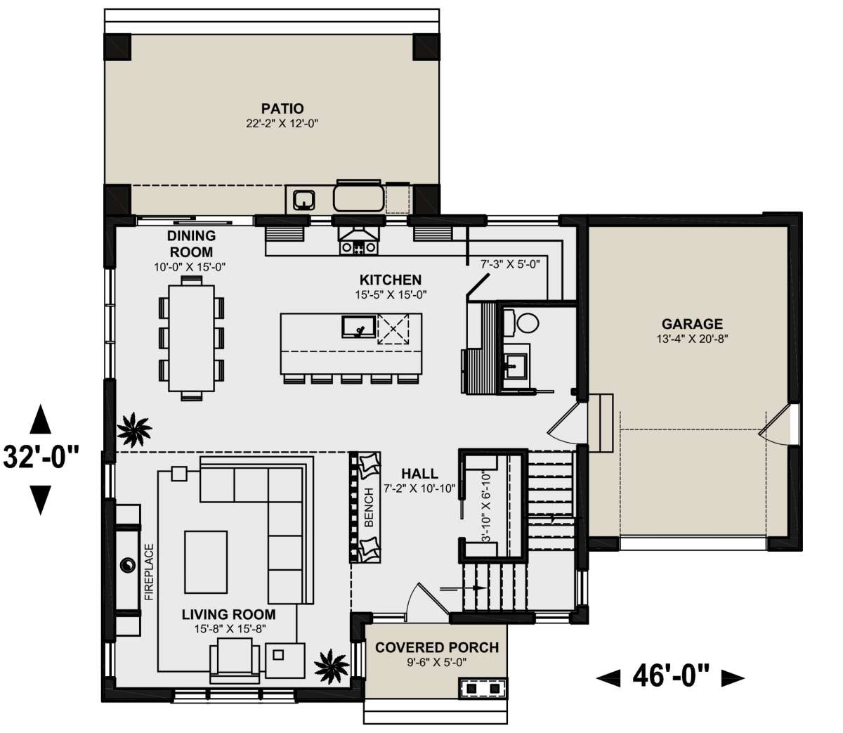 Main Floor for House Plan #034-01296