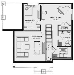 Basement for House Plan #034-01300