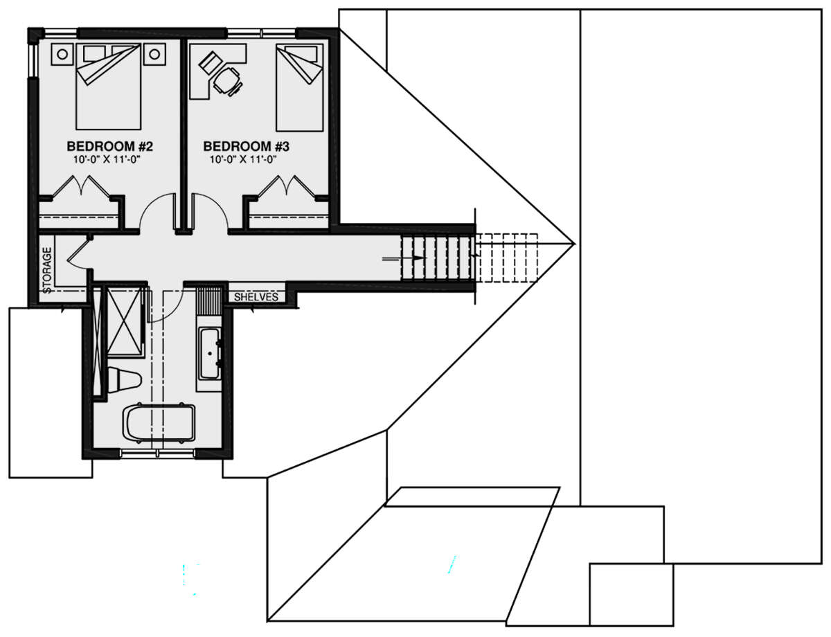 Second Floor for House Plan #034-01301