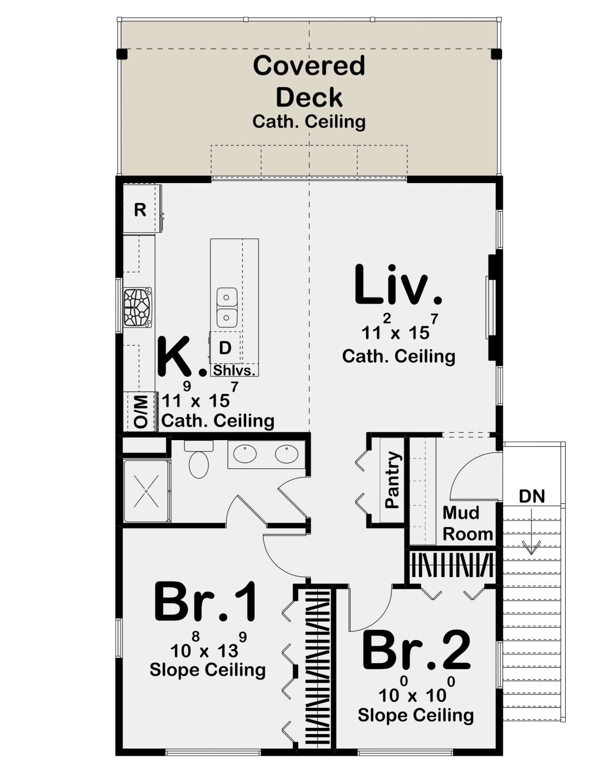 Modern Plan 915 Square Feet, Bedrooms, Bathroom Floor Plan