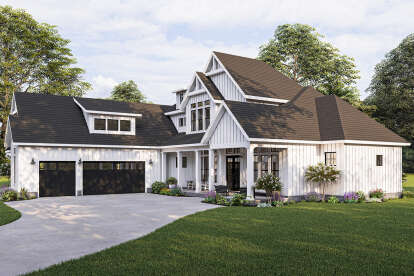 Modern Farmhouse House Plan #6849-00105 Elevation Photo