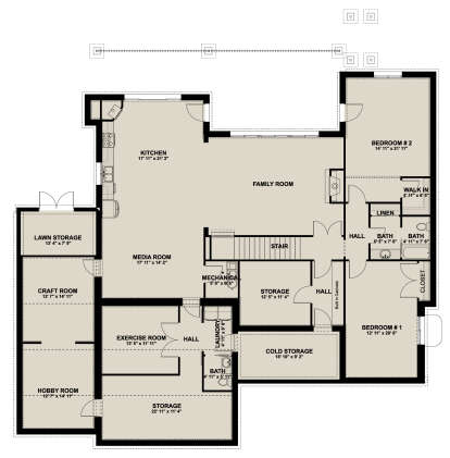 Basement for House Plan #2802-00080