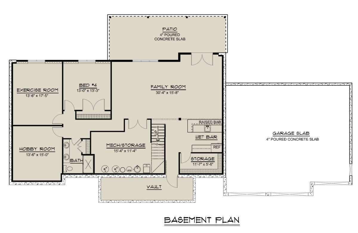Basement for House Plan #5032-00122
