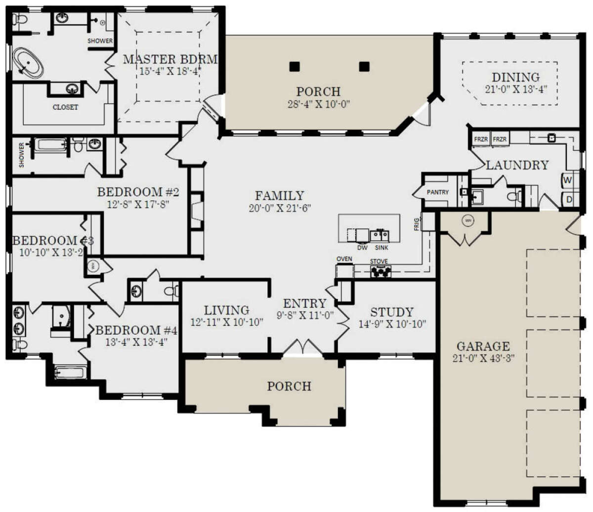 Main Floor for House Plan #3558-00004