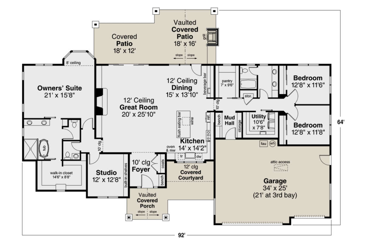 Main Floor for House Plan #035-00939