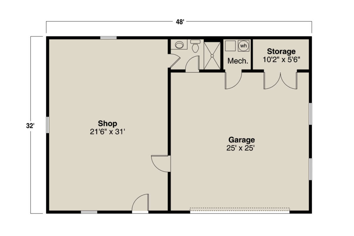 Garage Floor for House Plan #035-00940