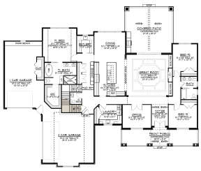 Main Floor w/ Basement Stair Location for House Plan #5032-00125