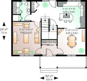 First Floor for House Plan #034-00012