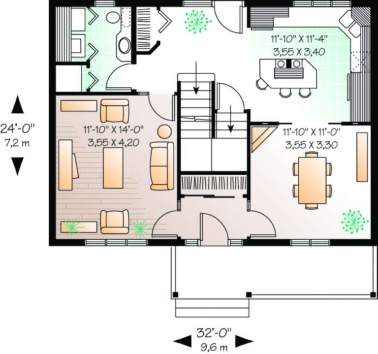 House Plan House Plan #260 Drawing 1