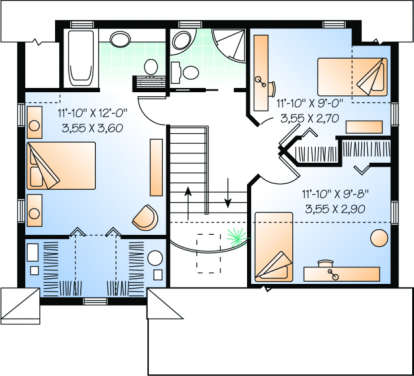 Second Floor for House Plan #034-00012