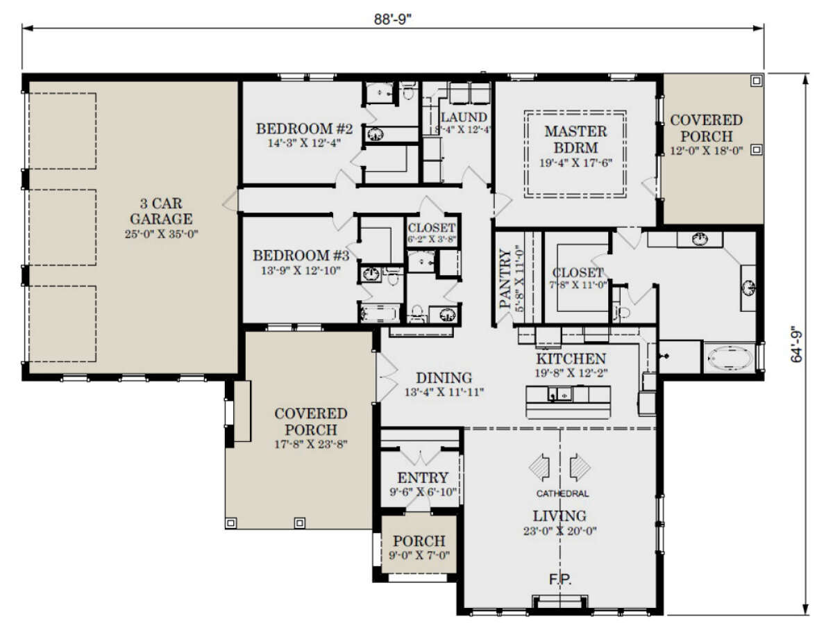 Main Floor for House Plan #3558-00010