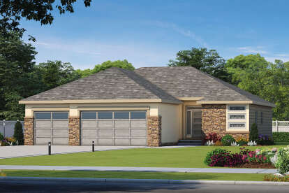 3 Bed, 2 Bath, 1676 Square Foot House Plan - #402-01713
