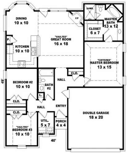 Floorplan for House Plan #053-00304