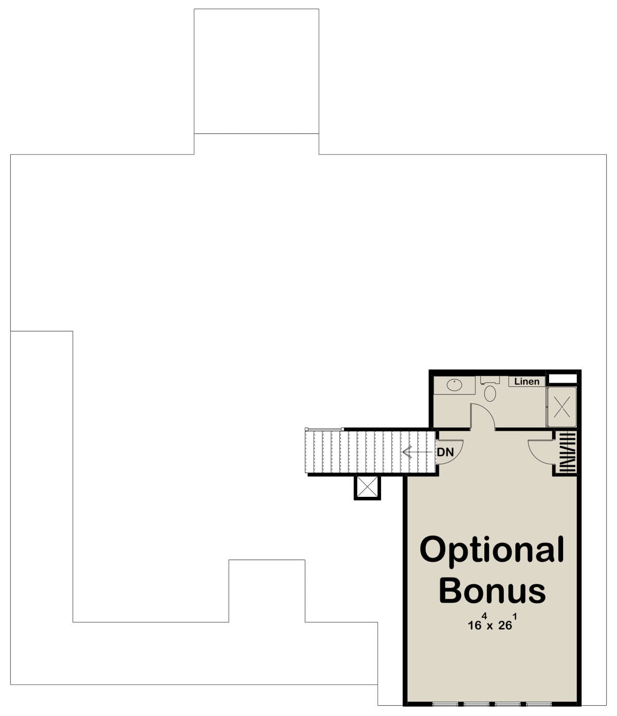 Optional Bonus Room  for House Plan #963-00607
