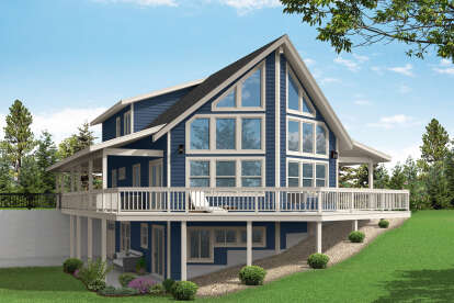 Lake Front House Plan #035-00944 Elevation Photo