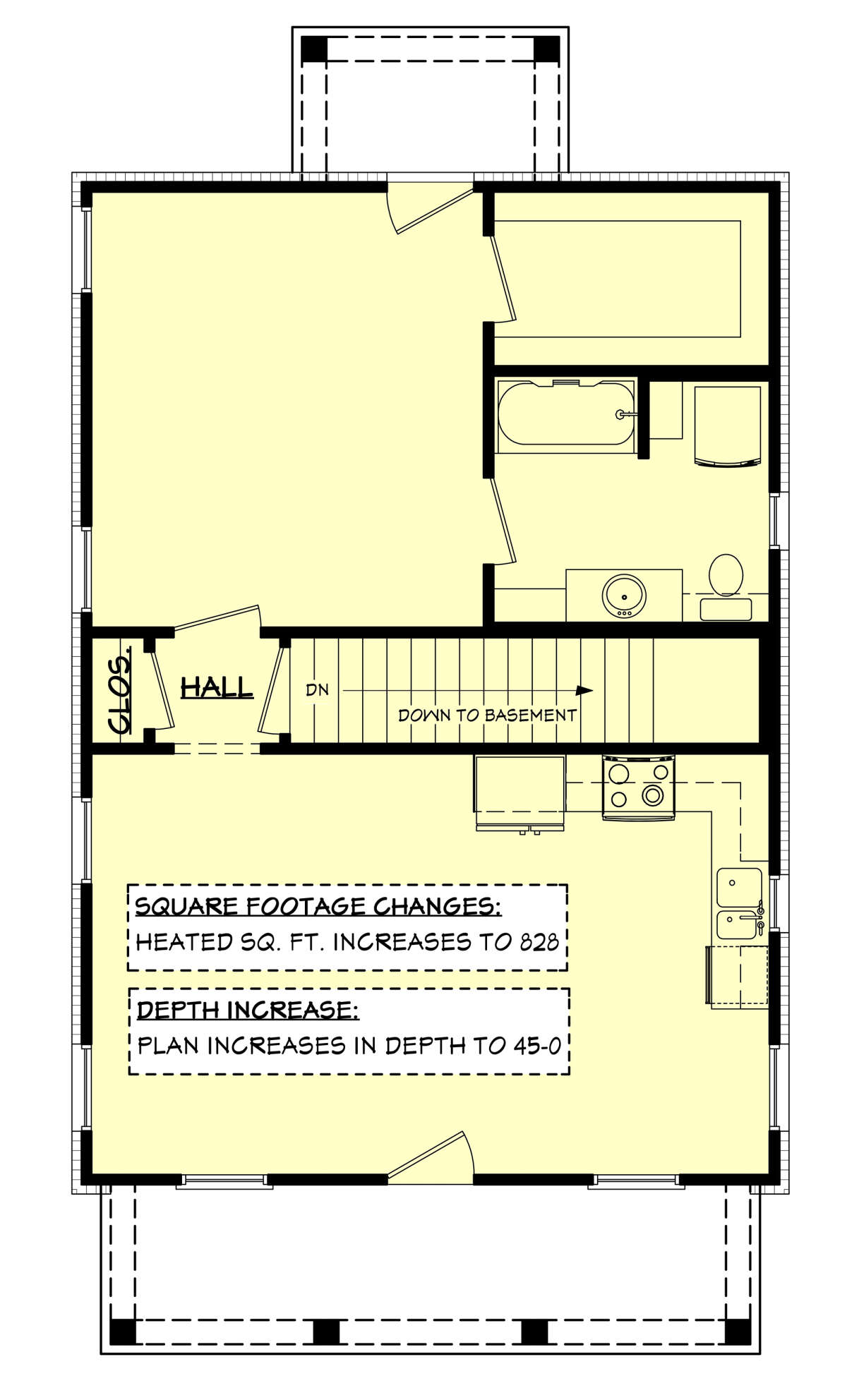 Main Floor w/ Basement Stair Location for House Plan #041-00259