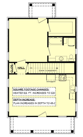 Main Floor w/ Basement Stair Location for House Plan #041-00259