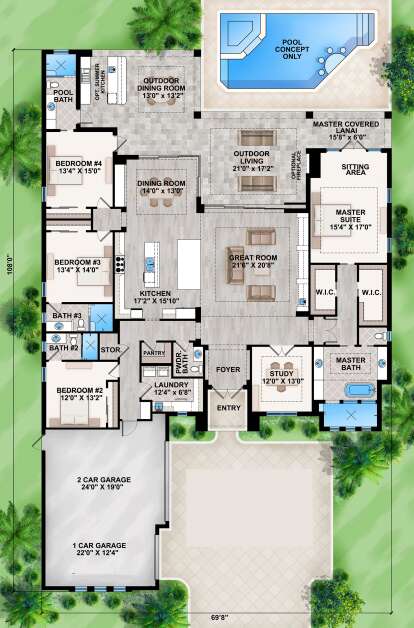House Plan House Plan #26040 Drawing 1