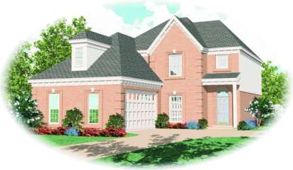 French Country House Plan #053-00306 Elevation Photo