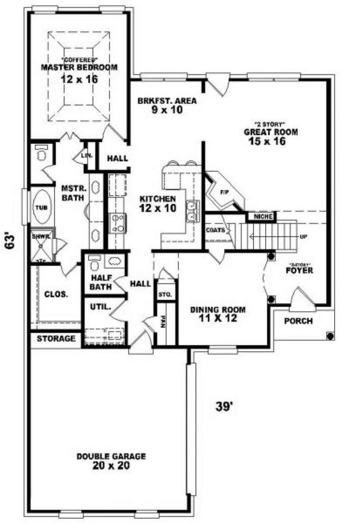First Floor for House Plan #053-00306