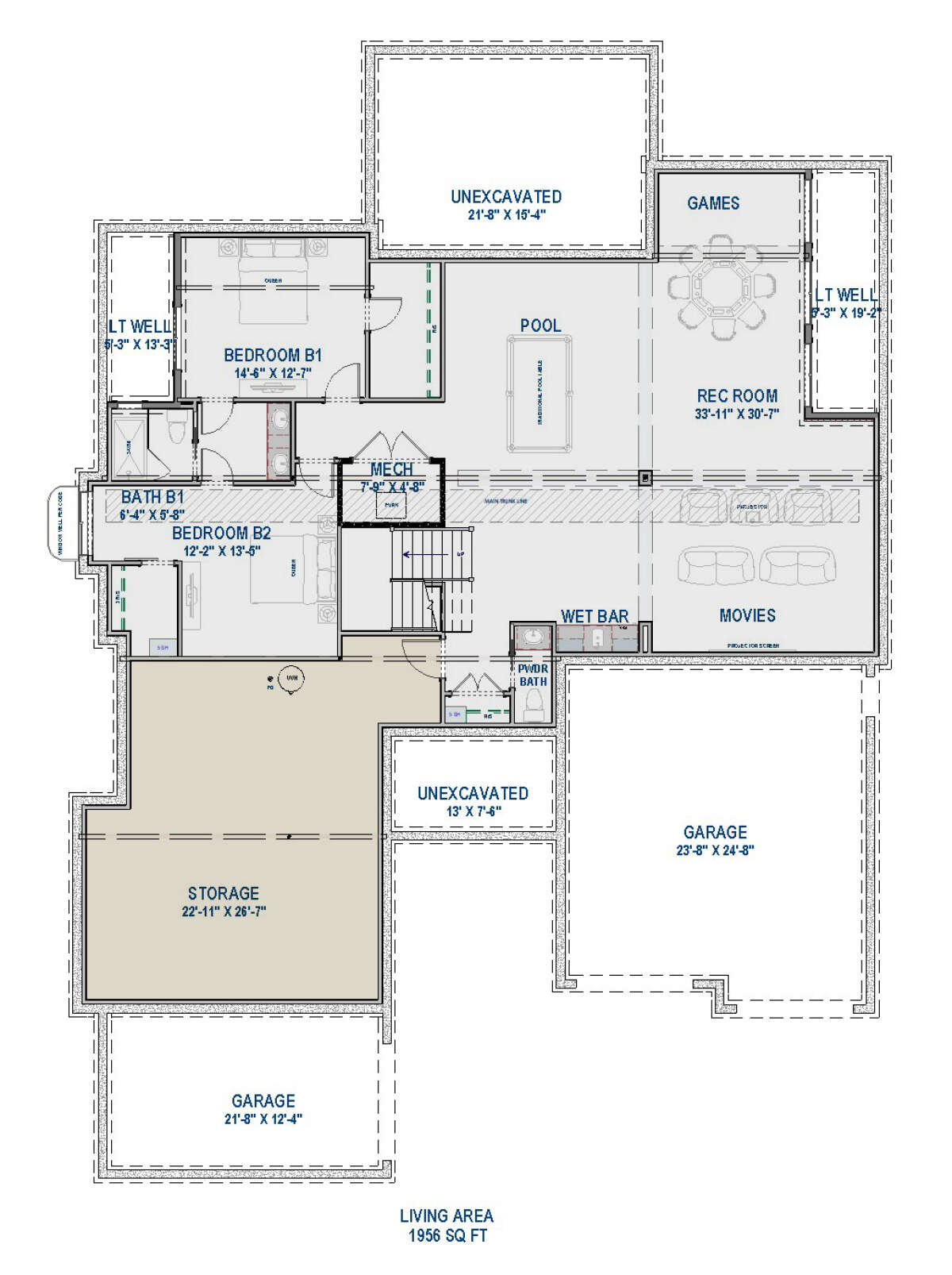 Basement for House Plan #425-00041