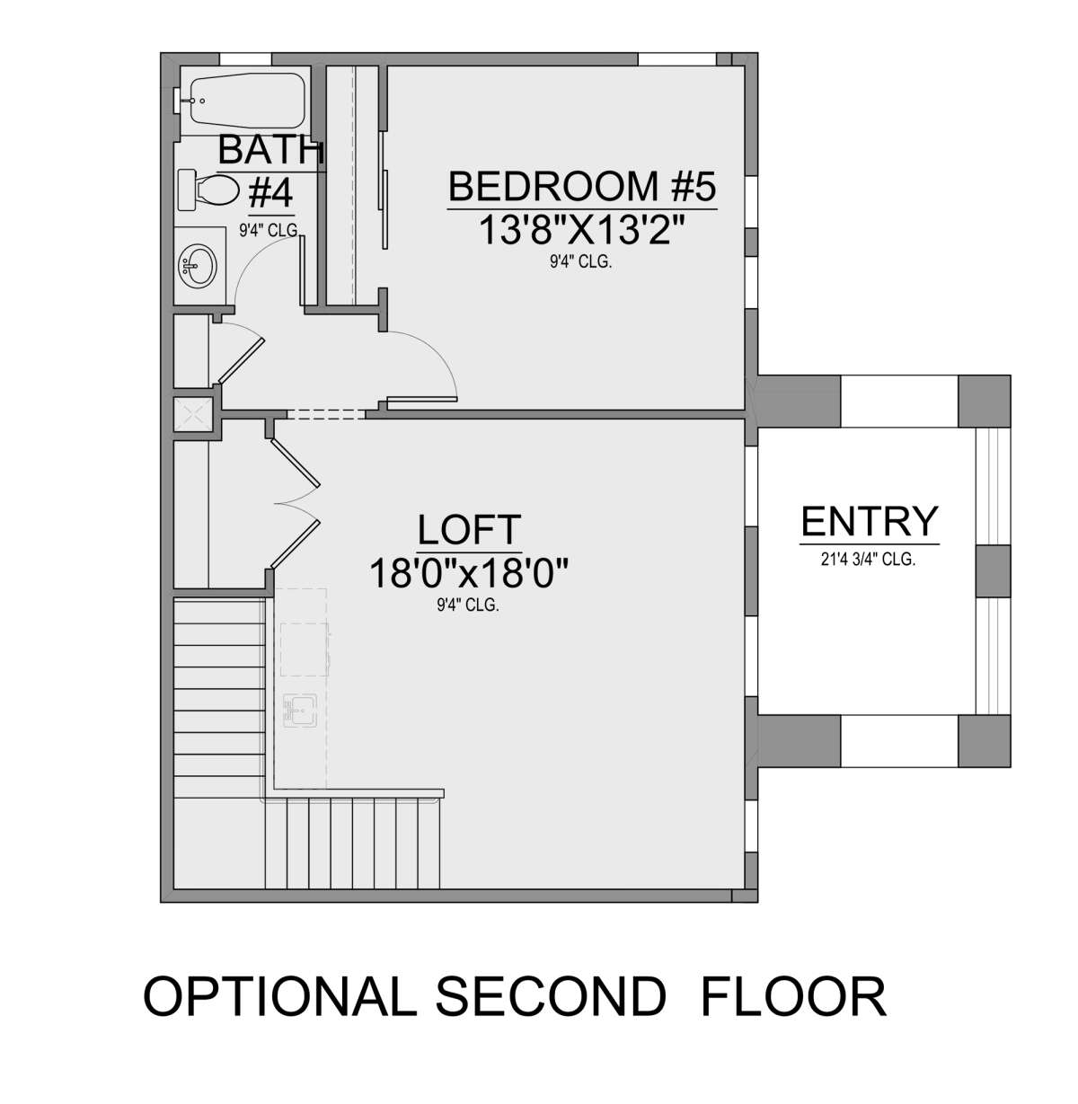 Optional Second Floor for House Plan #5565-00111