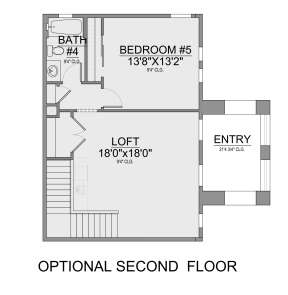 Optional Second Floor for House Plan #5565-00111