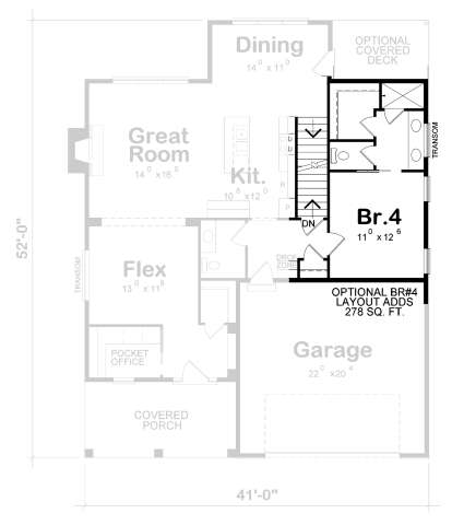 Alternate Main Floor Layout for House Plan #402-01717