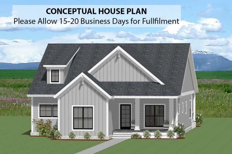 Modern Farmhouse House Plan #6849-00108 Elevation Photo