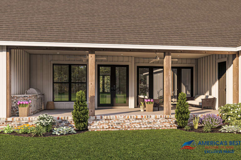 Modern Farmhouse House Plan #041-00262 Elevation Photo