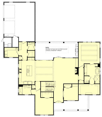 Main Floor w/ Basement Stair Location for House Plan #041-00262