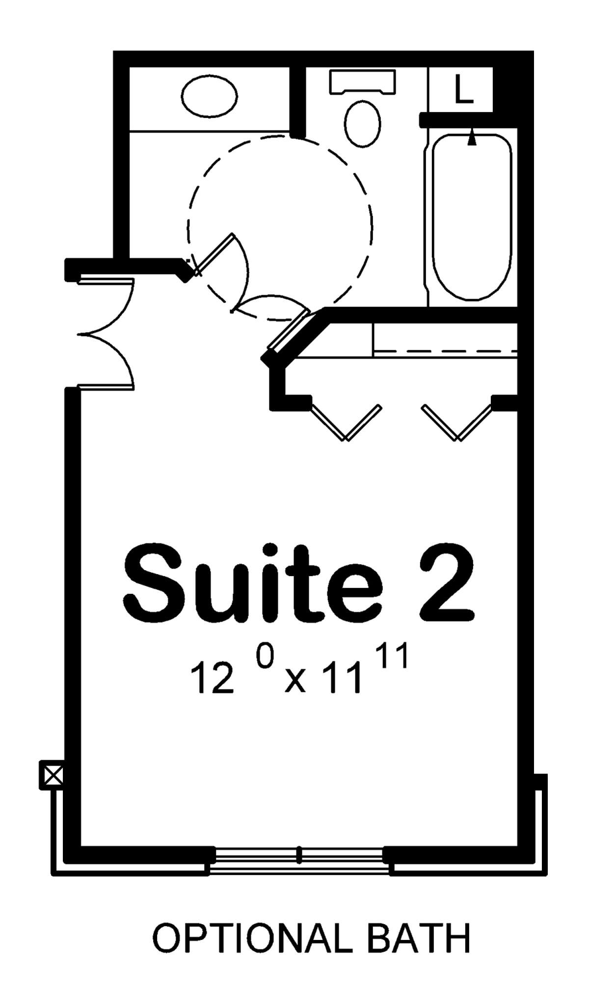 Alternate Secondary Bathroom Layout for House Plan #402-01718