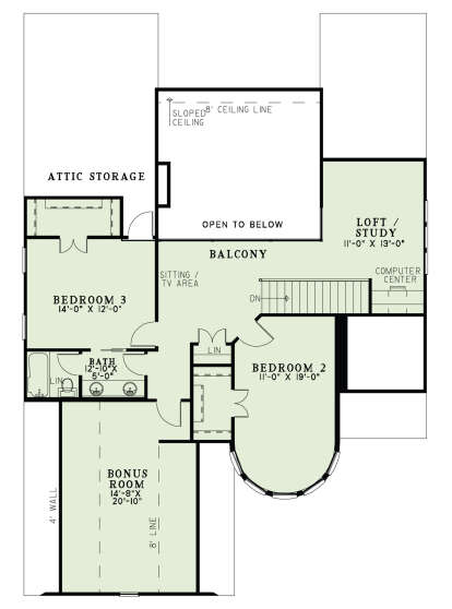 Second Floor for House Plan #110-01073