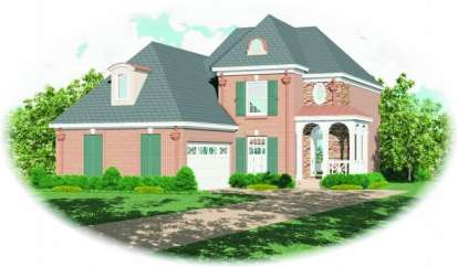 French Country House Plan #053-00308 Elevation Photo