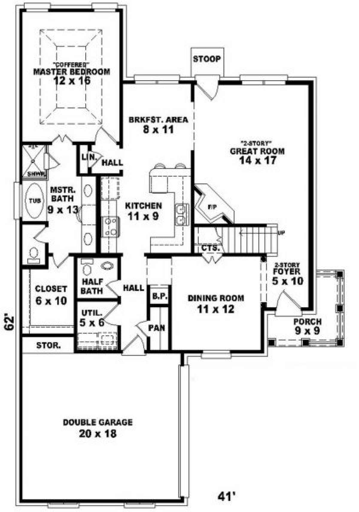 First Floor for House Plan #053-00308