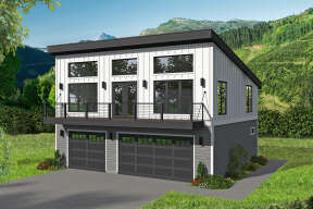 Modern  House Plan #940-00383 Elevation Photo