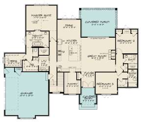 Main Floor w/ Basement Stair Location for House Plan #8318-00221
