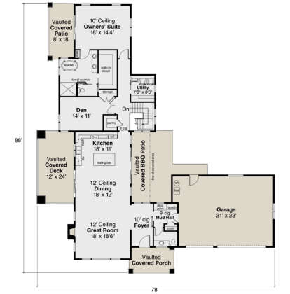 Main Floor for House Plan #035-00950