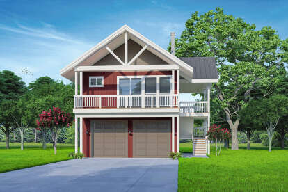 1 Bed, 1 Bath, 672 Square Foot House Plan - #035-00951